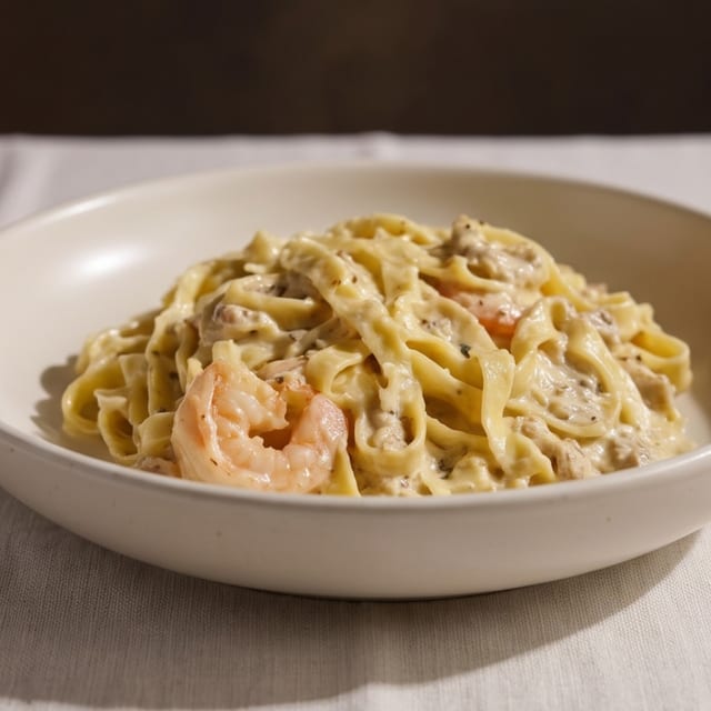 Shrimp & Crab Alfredo.